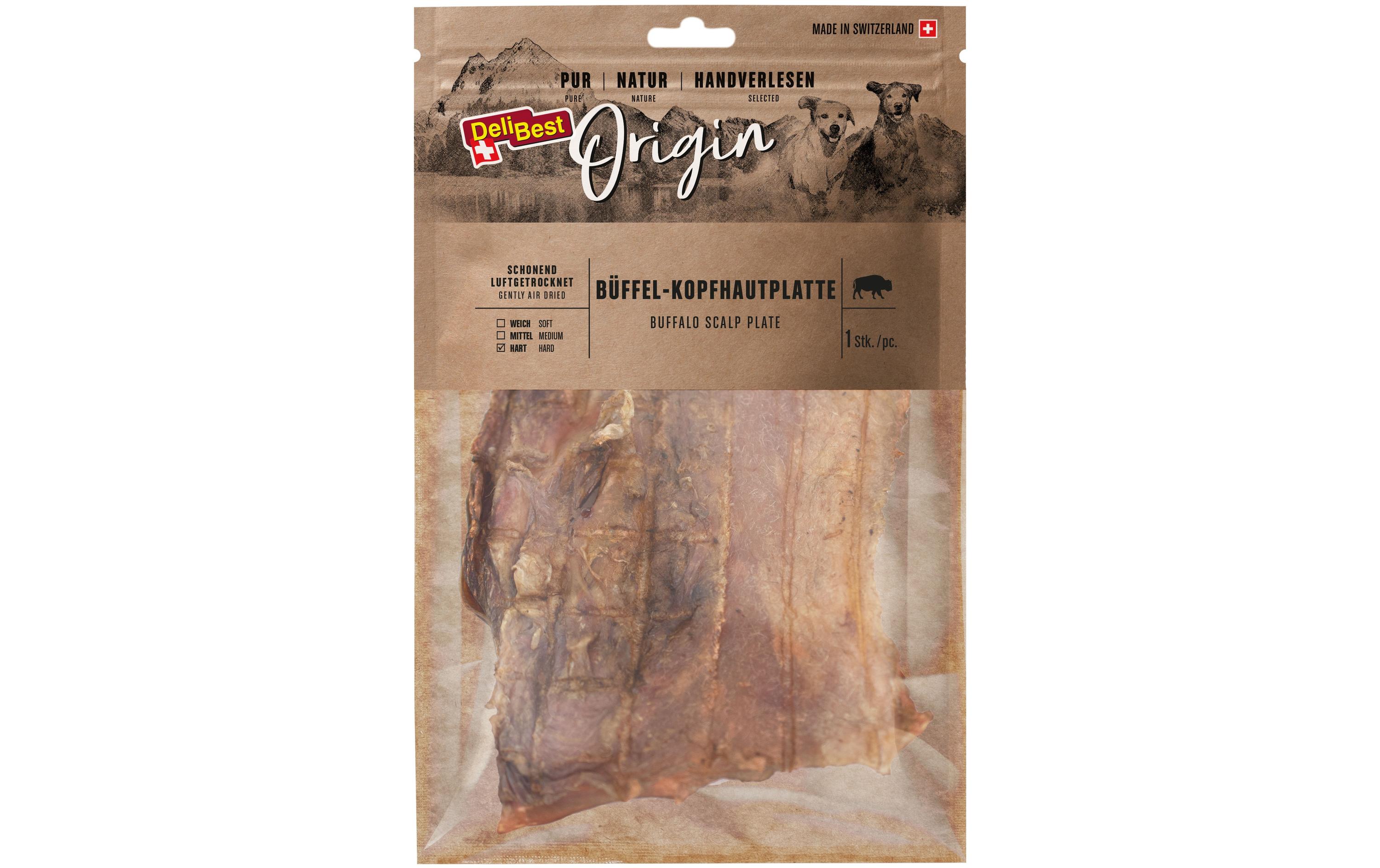 Kausnack Origin Büffel-Kopfhautplatte 1 Stk.Luftgetrockneter Kauartikel für Hunde