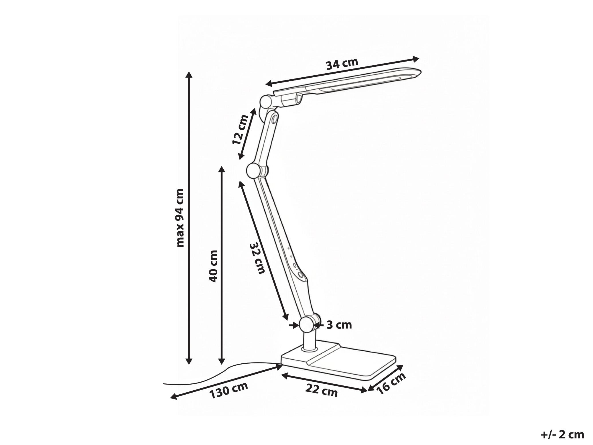LED bureaulamp PEGASI met dimmer Zilver