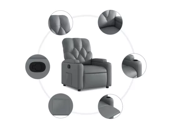 Fauteuil inclinable Gris Similicuir