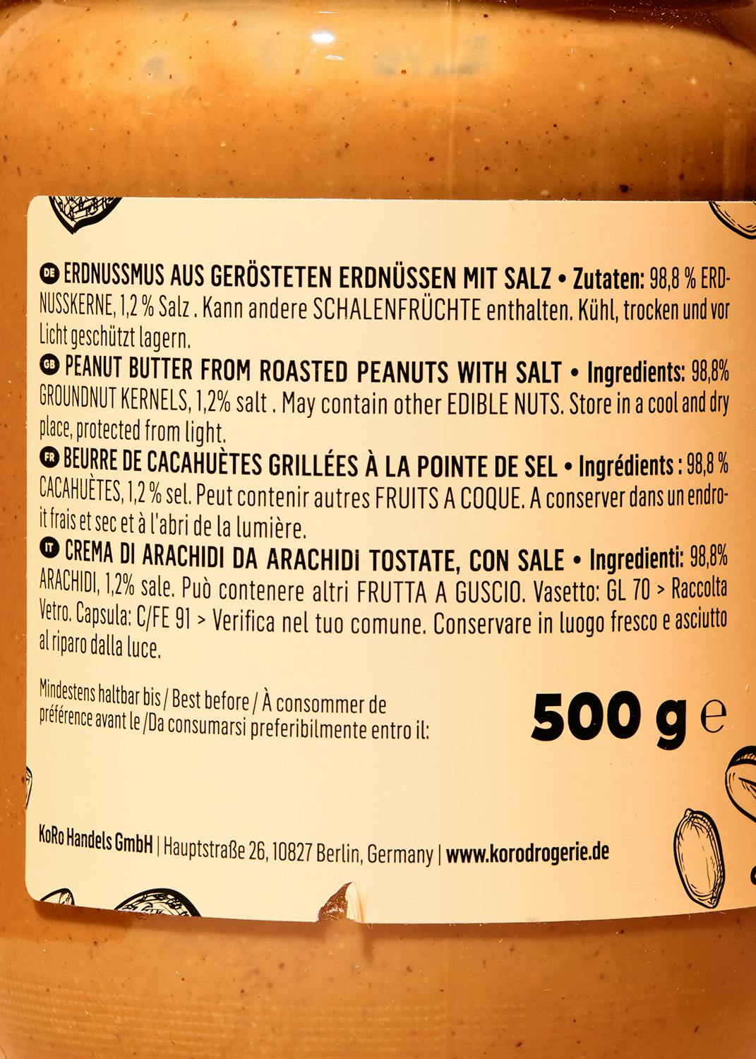 Gesalzenes Erdnussmus 500 g