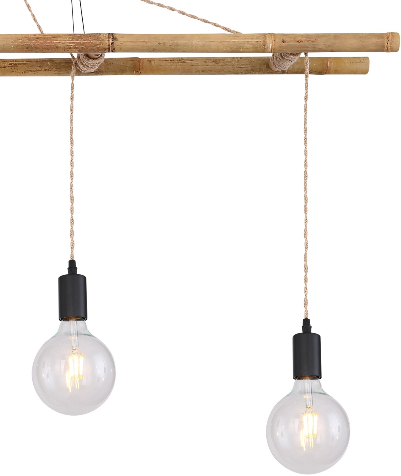 Pendelleuchte - schwarz matt-natur - 120 cm