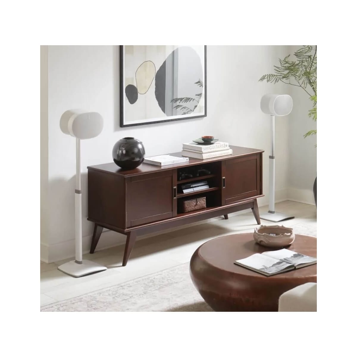 SANUS Gulvstativ Justerbart for Sonos ERA 300 Par Hvit