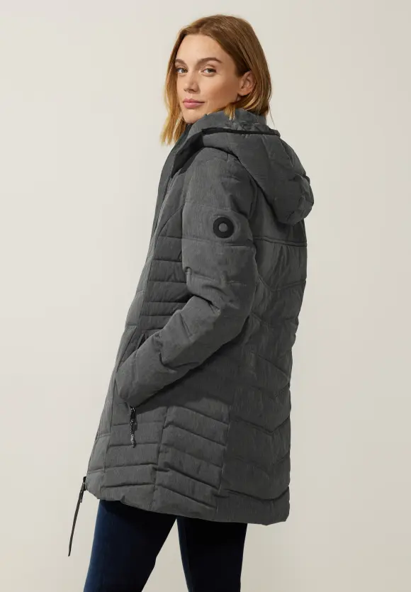 Steppmantel mit Beschichtung - frost grey melange