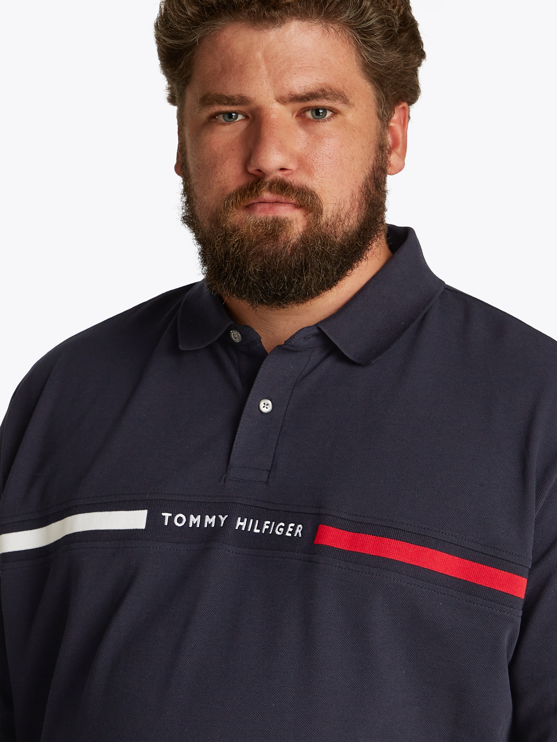 Tommy Hilfiger Big & Tall Poloshirt »BT-HILFIGER CHEST INSERT REG -B« in Grossen Grössen, Logostickerei