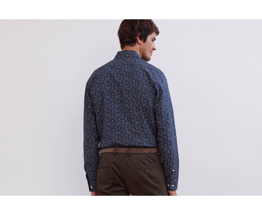 Chemise marine imprimée motif Taupe - MÉDÉRIC