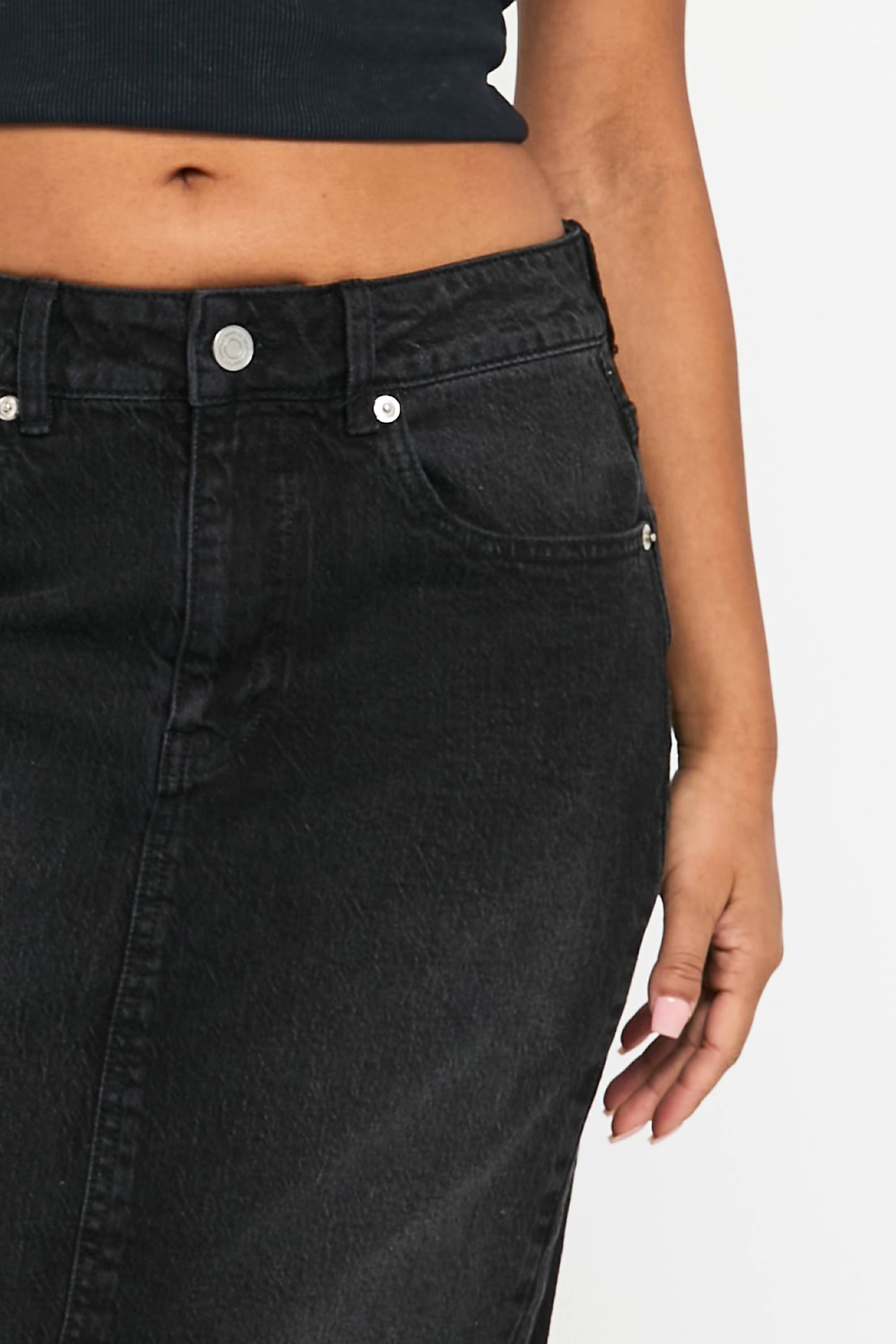 boohoo Jupe Midi En Denim Petite