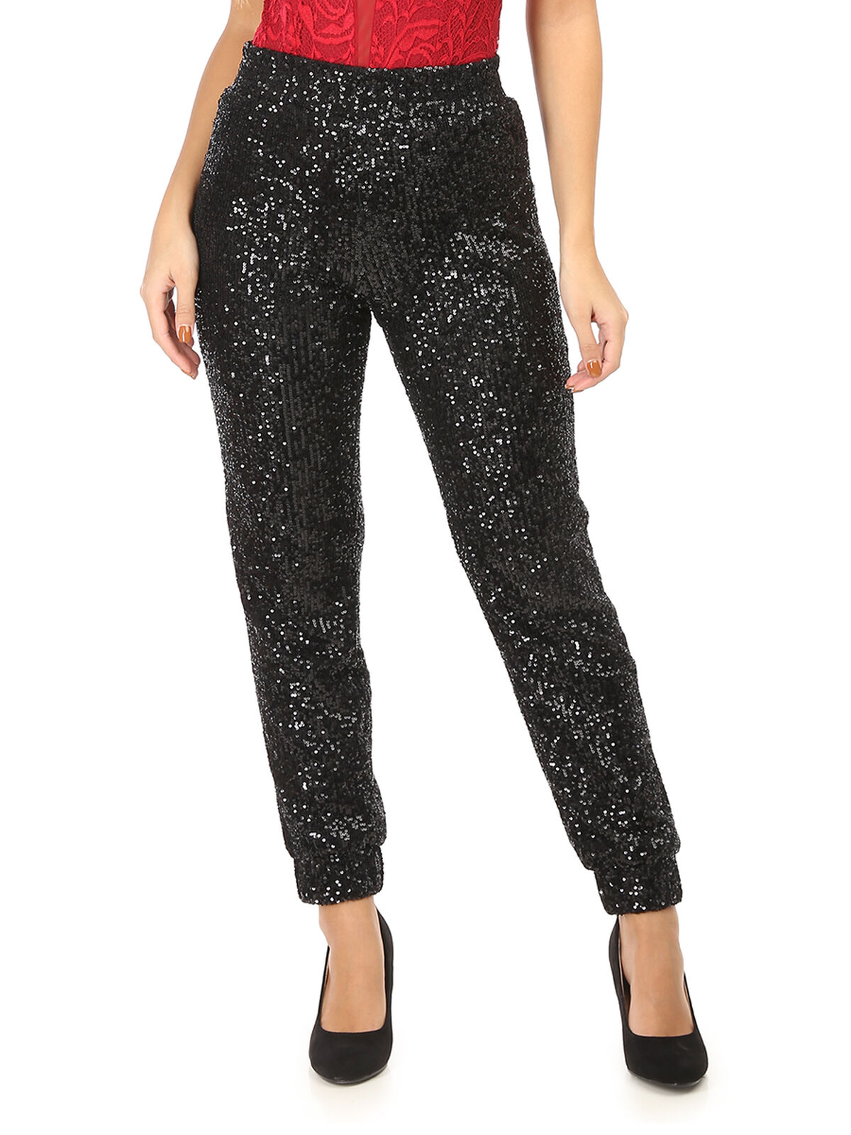Pantalon à sequins- Noir