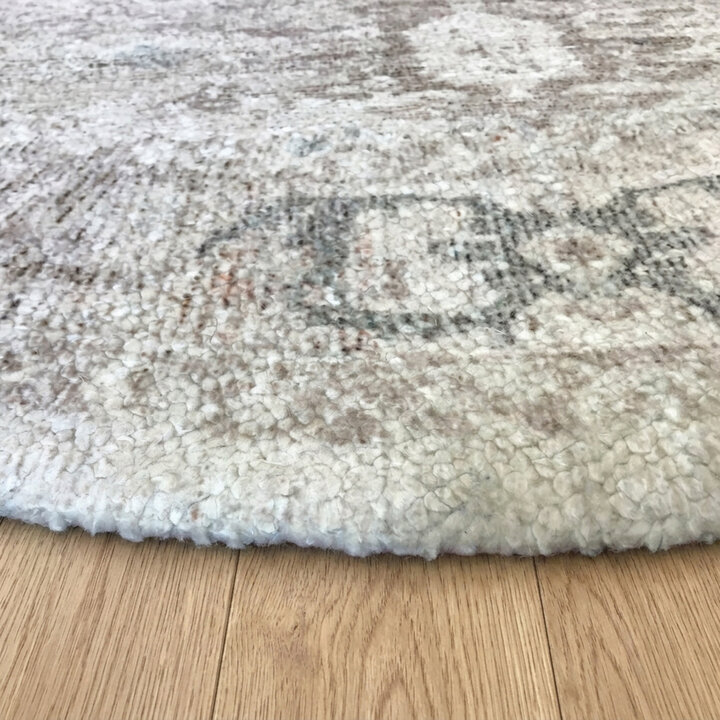 Rond vintage vloerkleed - Kyra Medaillon Taupe | Duurzaam design