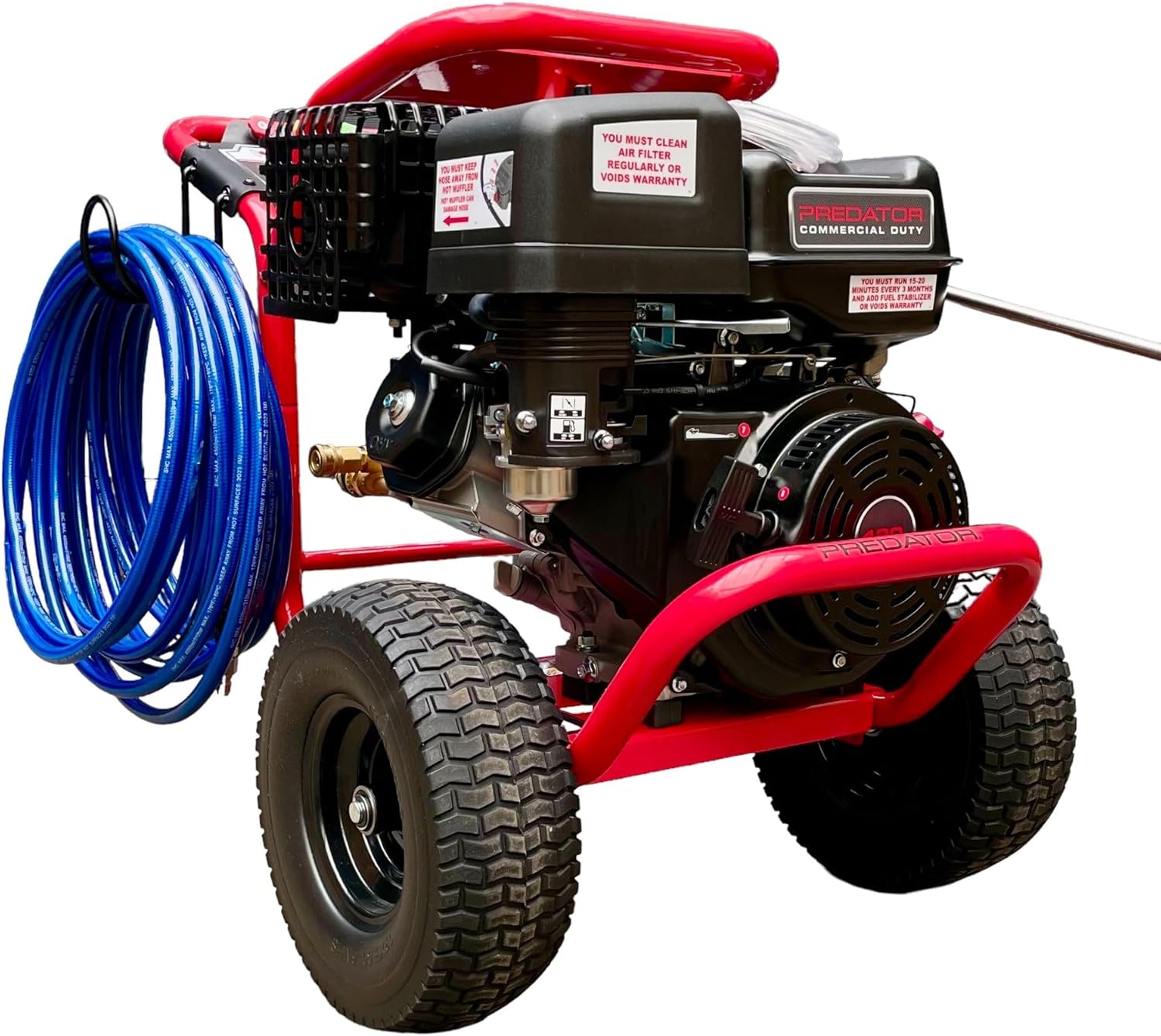 Predator Benzin-Hochdruckreiniger 13PS Flächenreiniger 420cm³ mit 300 bar Annovi reverberi RSV-4G44 Triplex Keramik - Hochdruckpumpe Steinreiniger Industriereiniger
