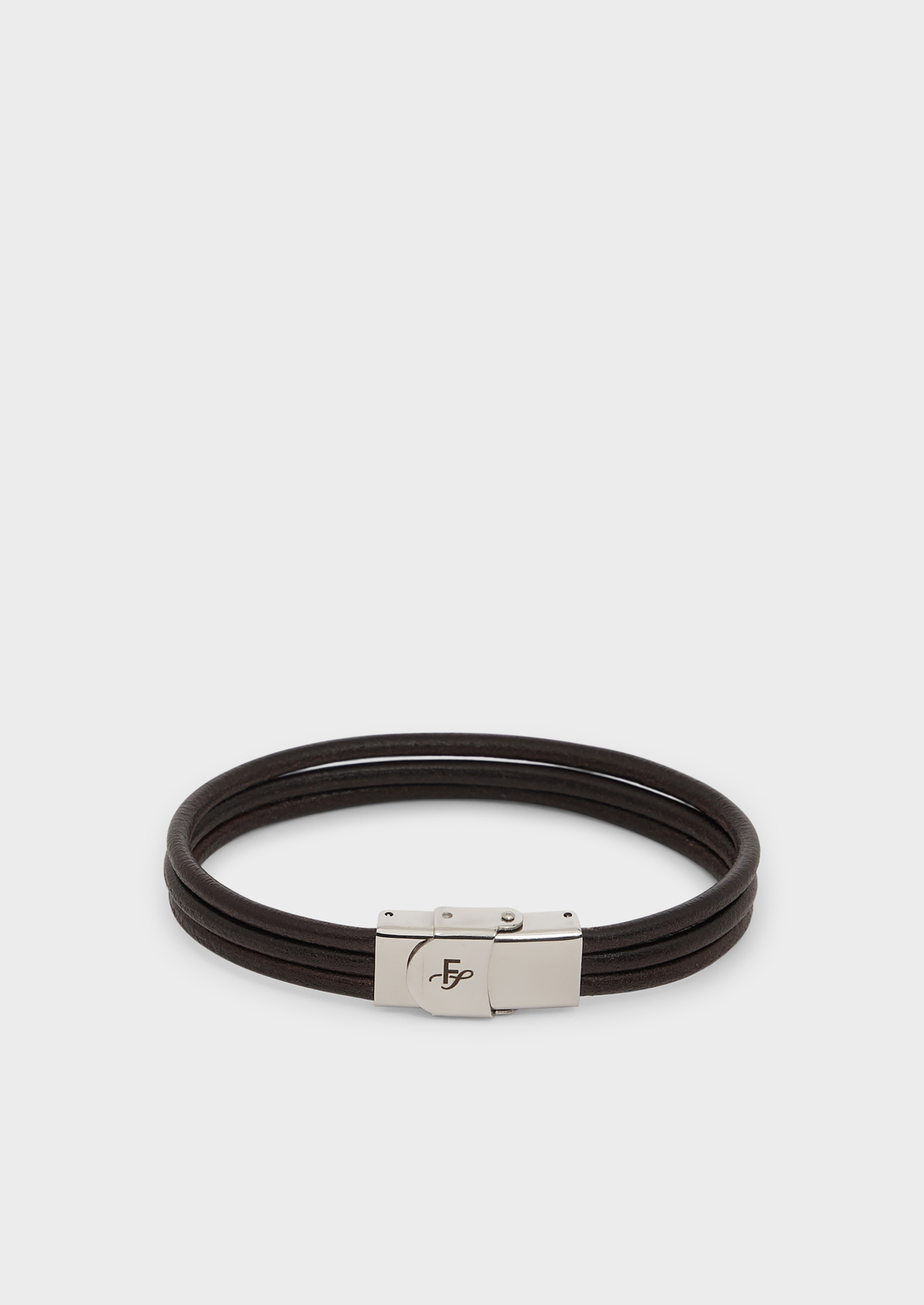Bracelet en cuir lisse chocolat