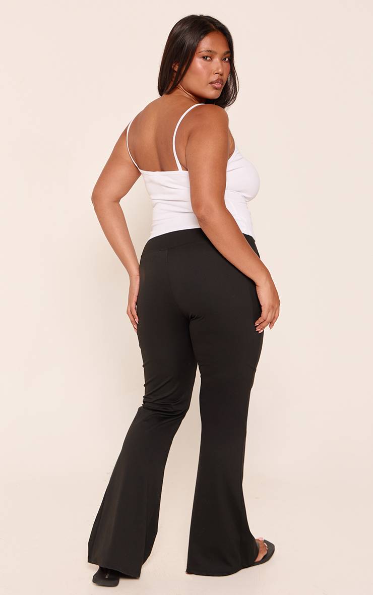 Noir Pantalon De Yoga Évasé Sculptant Ultimate Grande Taille