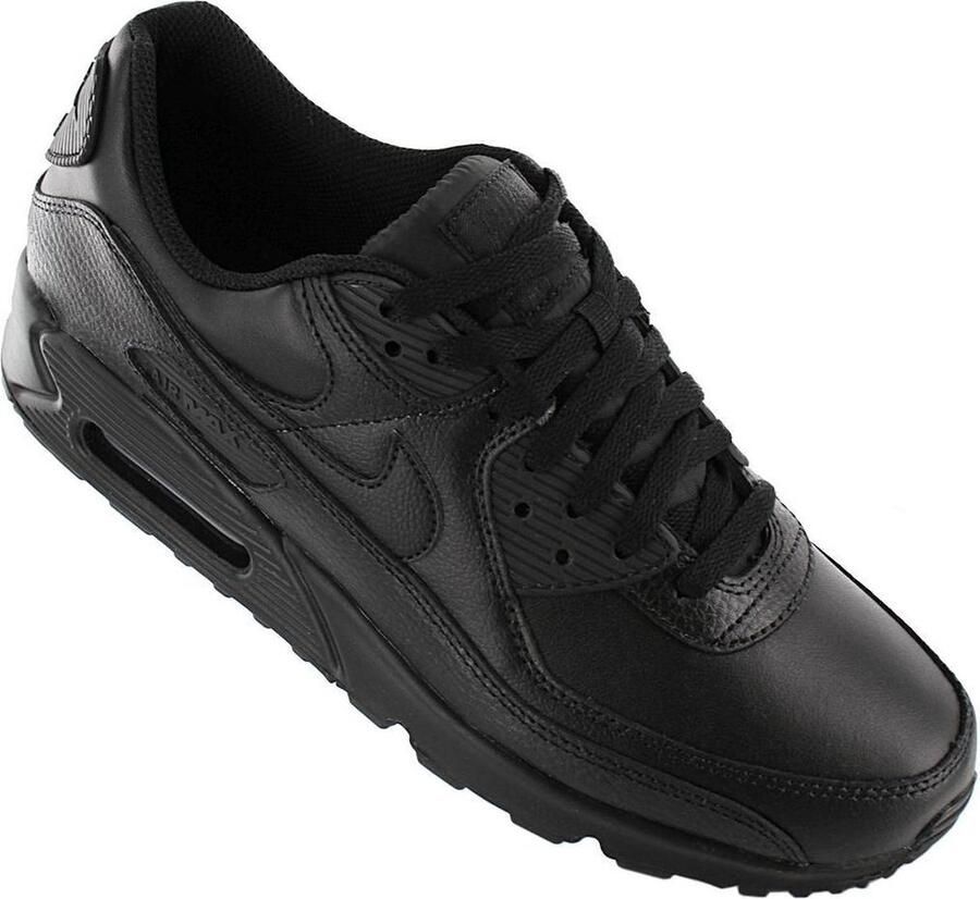 Nike Air Max 90 Leather Heren Sneakers Black Black-Black