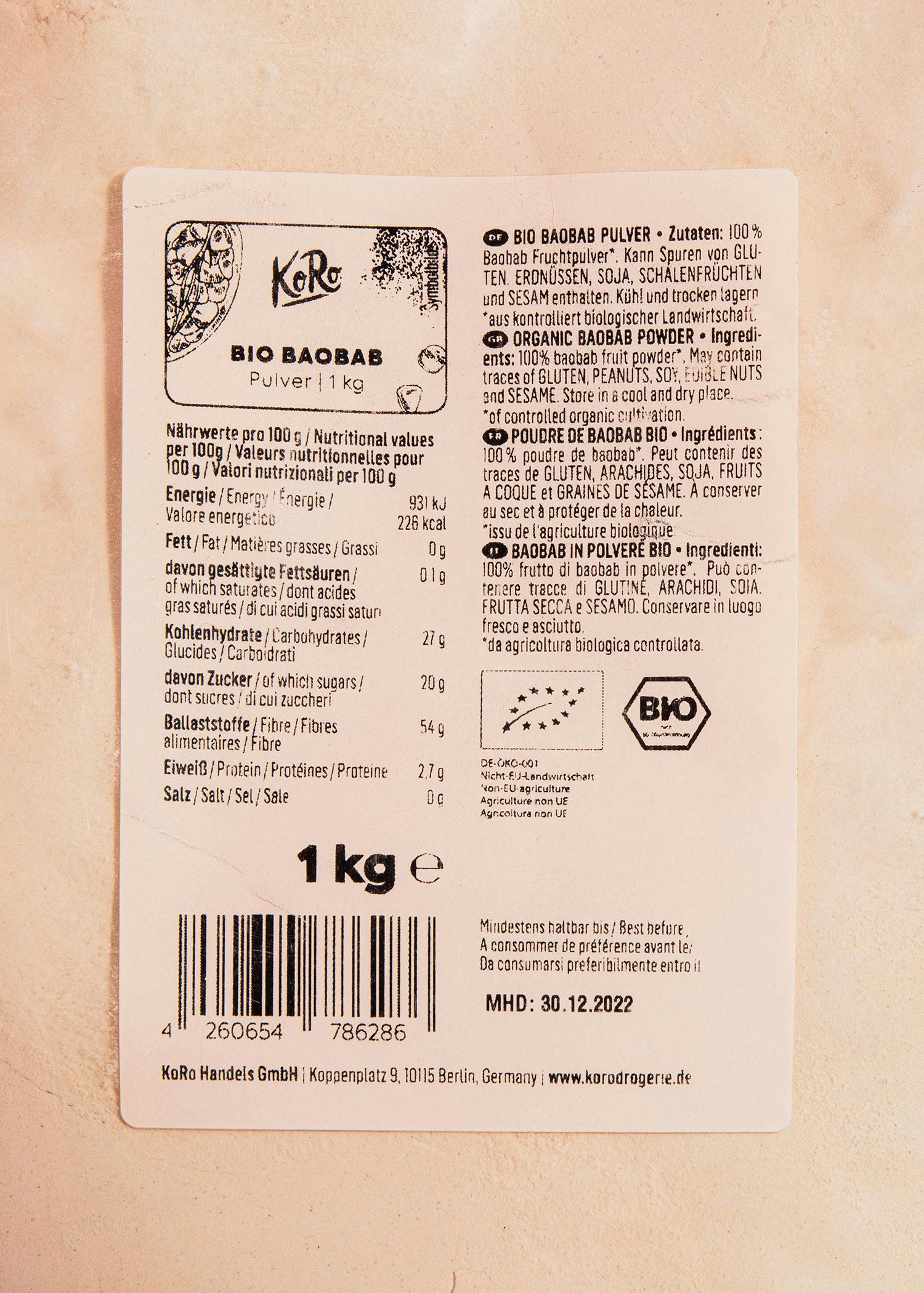 Bio Baobab Pulver 1 kg