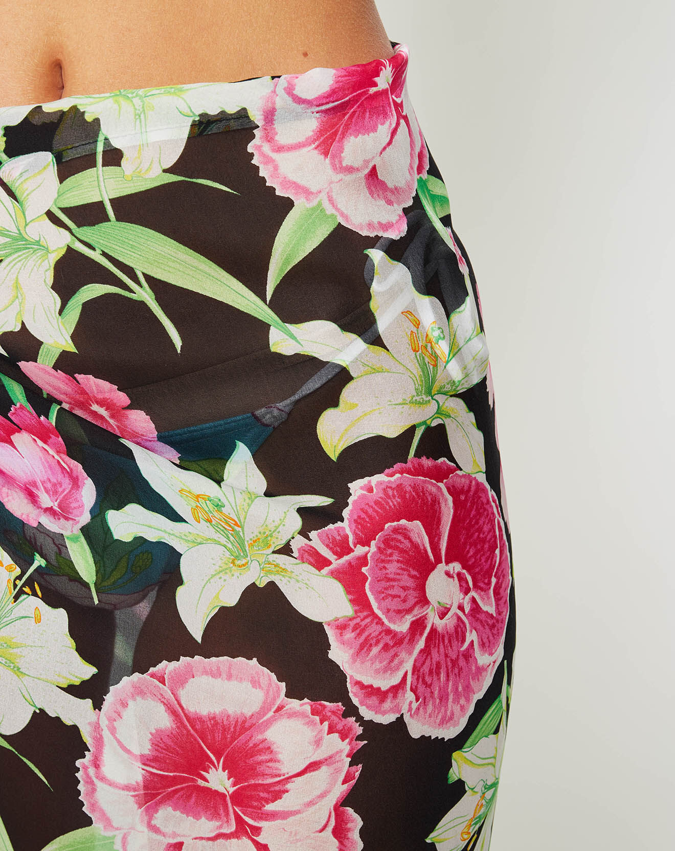 Manuel Canovas Paréo/Étole Lily en Voile de coton noir - 130x68 cm
