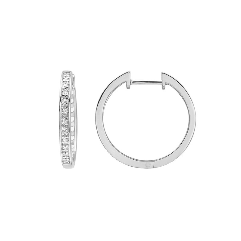 Créoles Femme - Or 18 Carats - Diamant 0,08 Carats