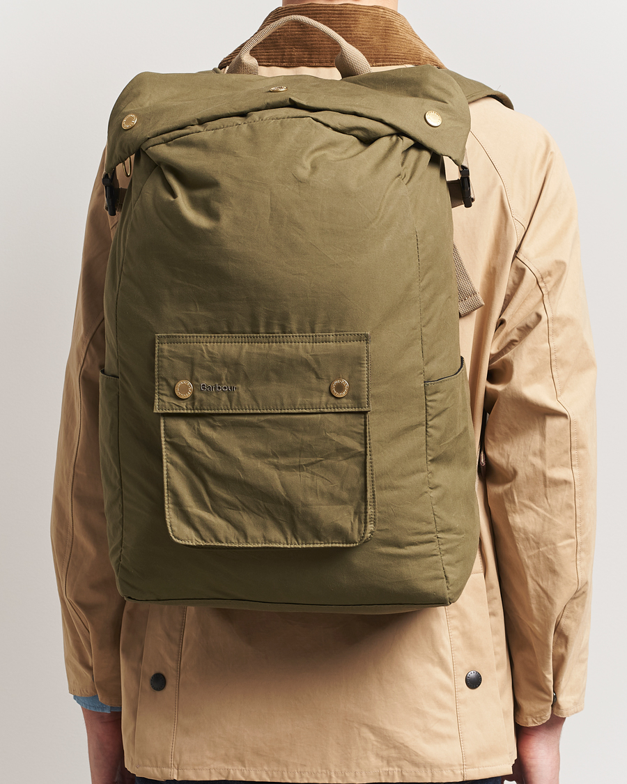 Barbour Lifestyle Transport Foldover Backpack Dusky Green