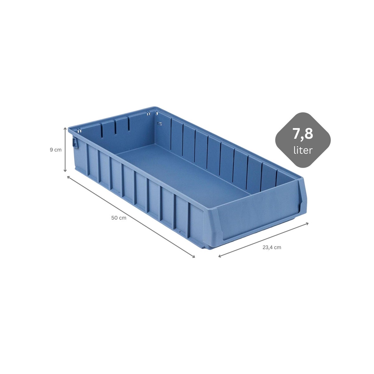 PROREGAL Plankdoos 500 BN Met etiket en beschermhoes HxBxD 9 x 23,4 x 50 cm 7,8 liter opbergdoos assortimentsdoos kleine onderdelendoos