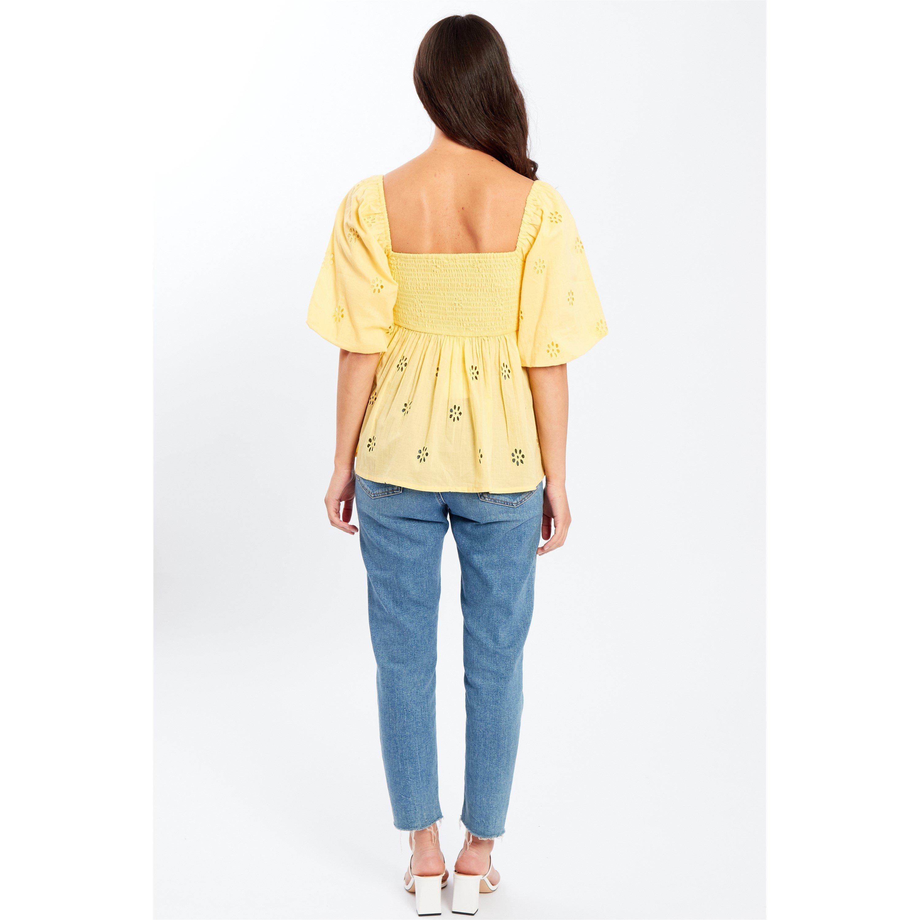 Be You Broderie Broderie Square Neck Top