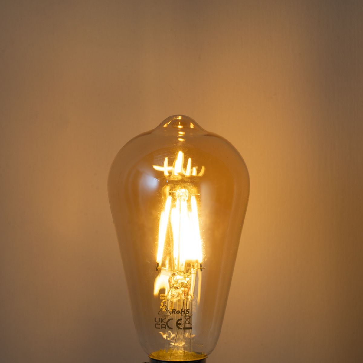 E27 dimbare LED lamp filament ST64 goud 4.5W 450 lm 2200K