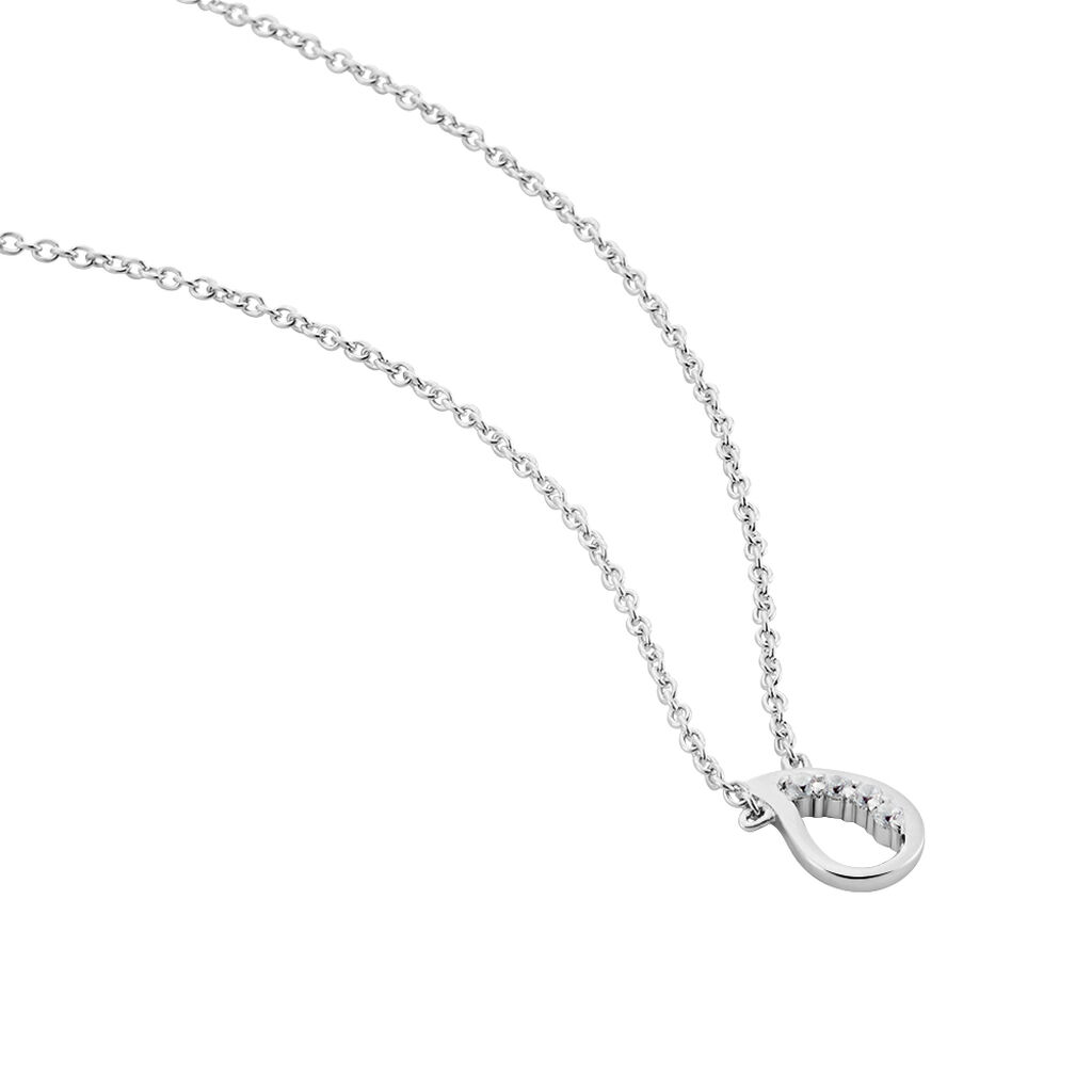 Collier Argent Blanc Sylvan Oxydes De Zirconium