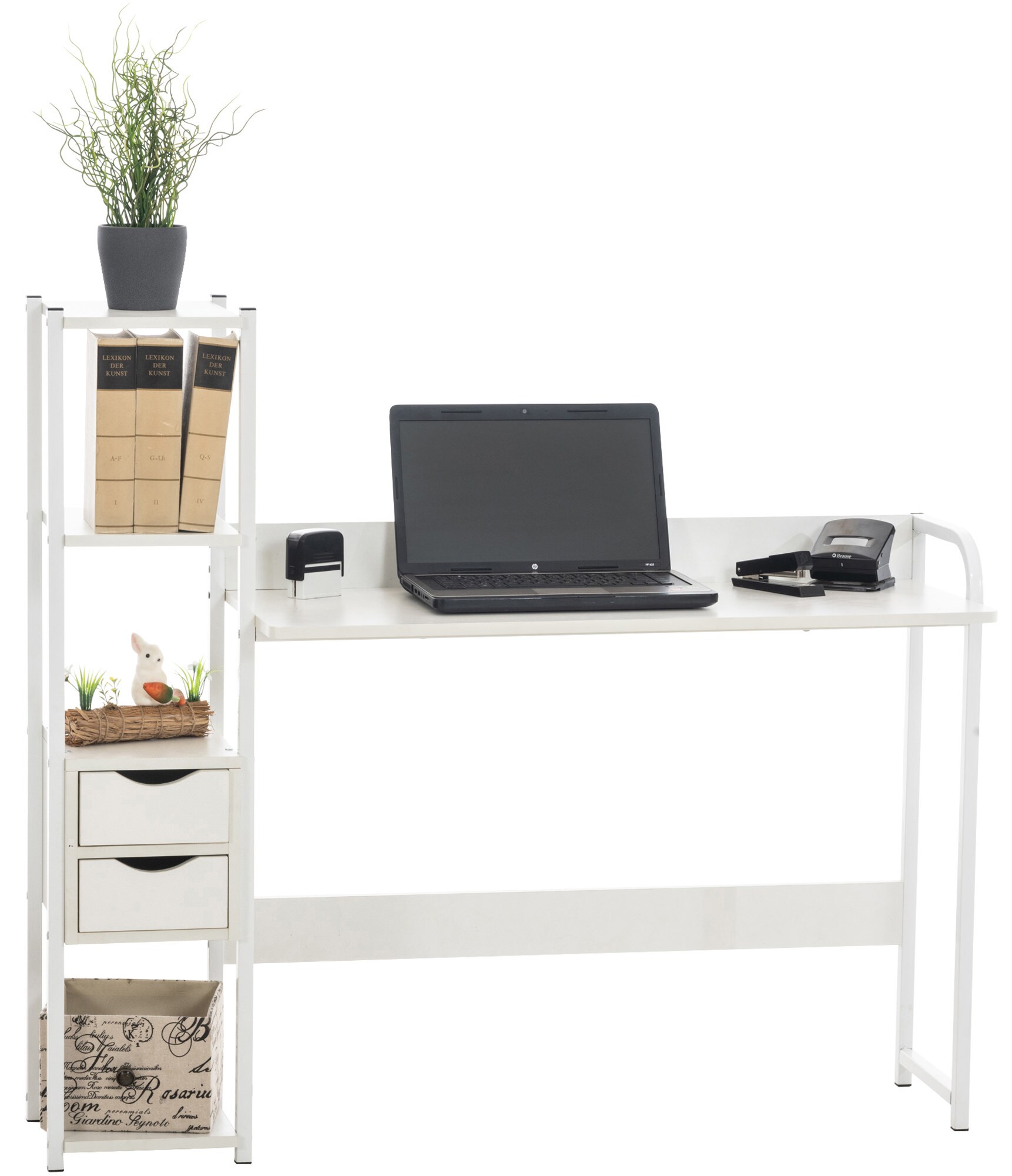 CLP Schreibtisch Widnes I Bürotisch Mit Regal Und Stauraum I Computertisch Mit Schubladen I Laptoptisch Im Industrial Look