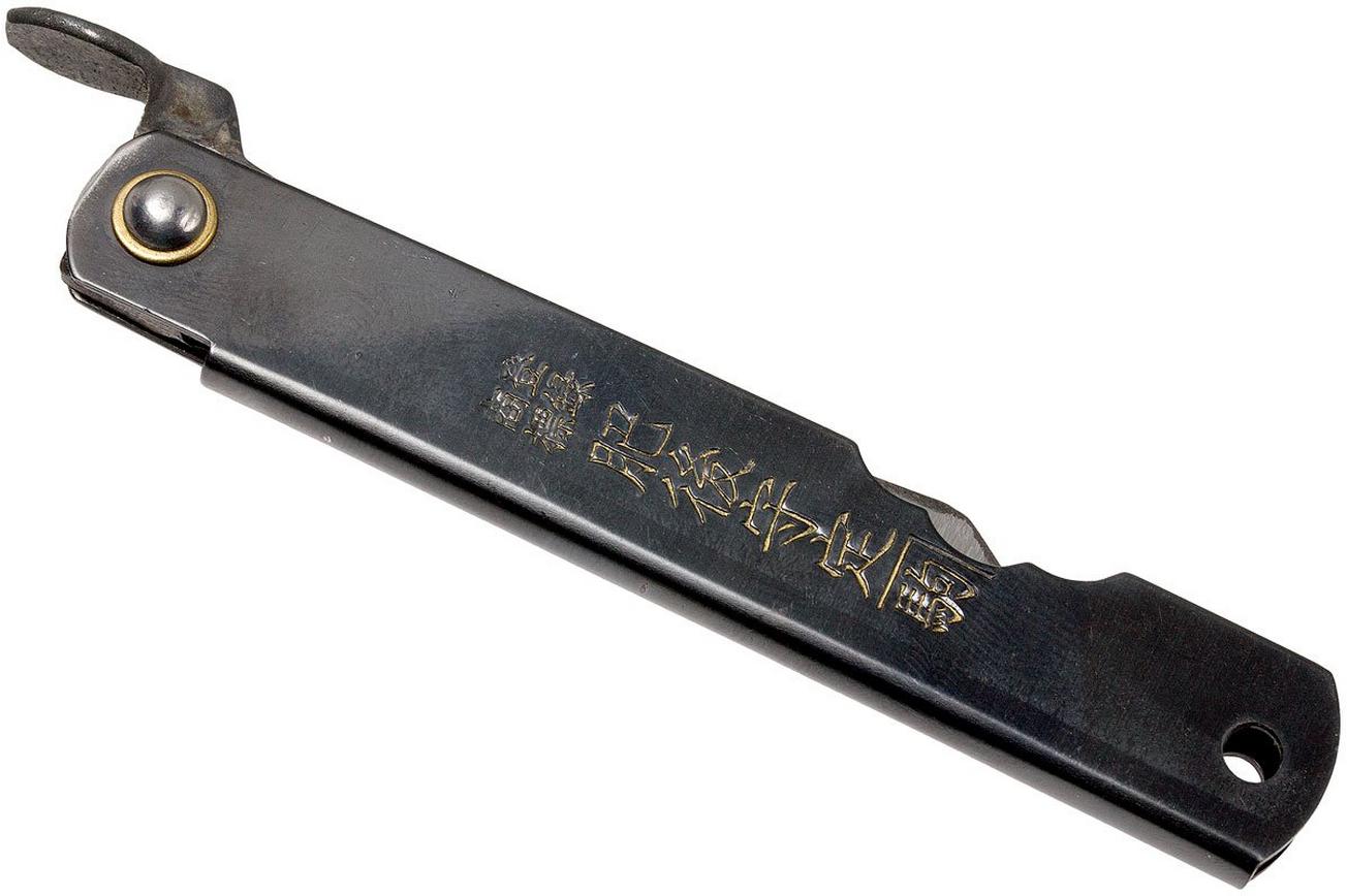 Higonokami zakmes 6,6 cm KT-HIGO06BL, SK-koolstofstaal, zwart