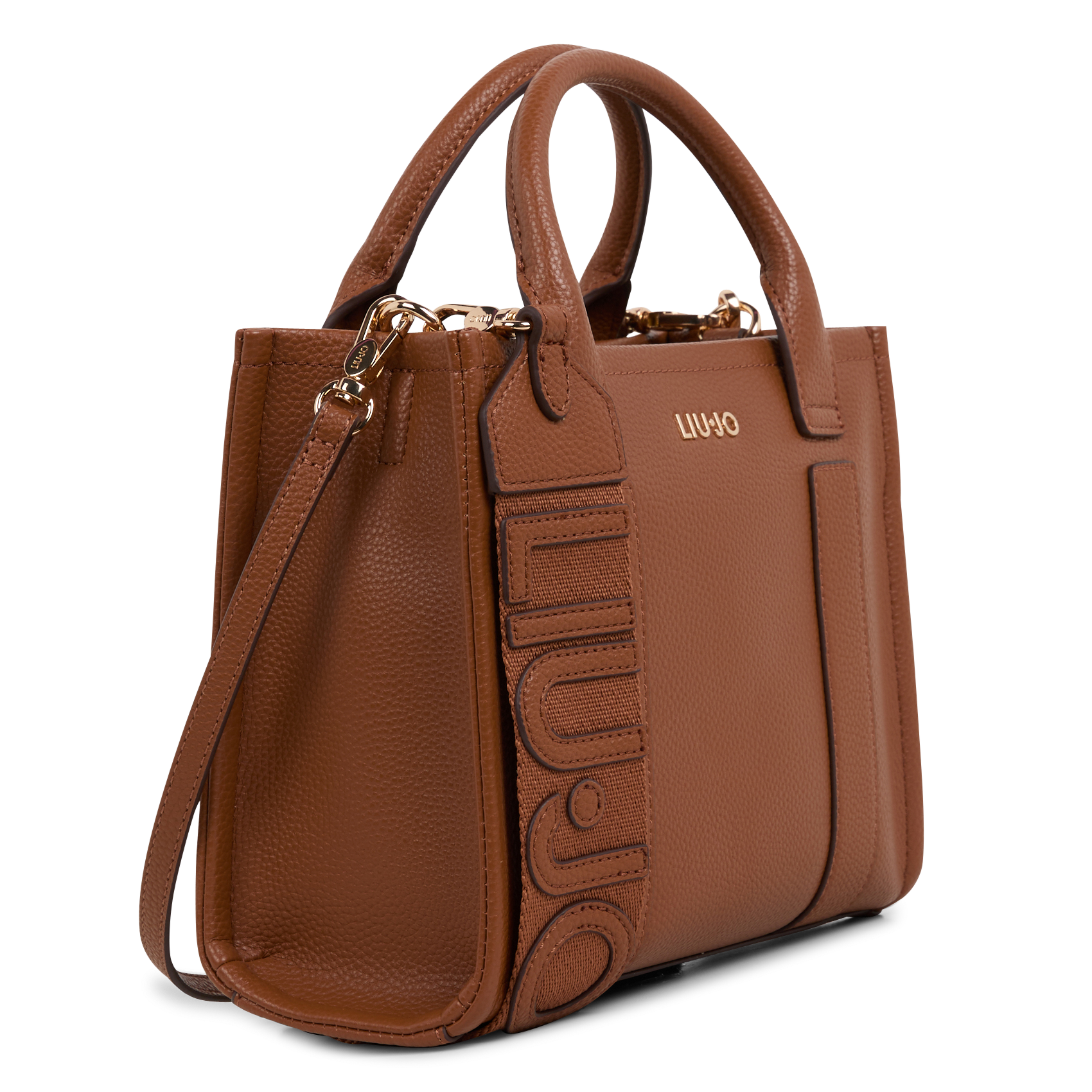 Sac porté main effet cuir| Marron