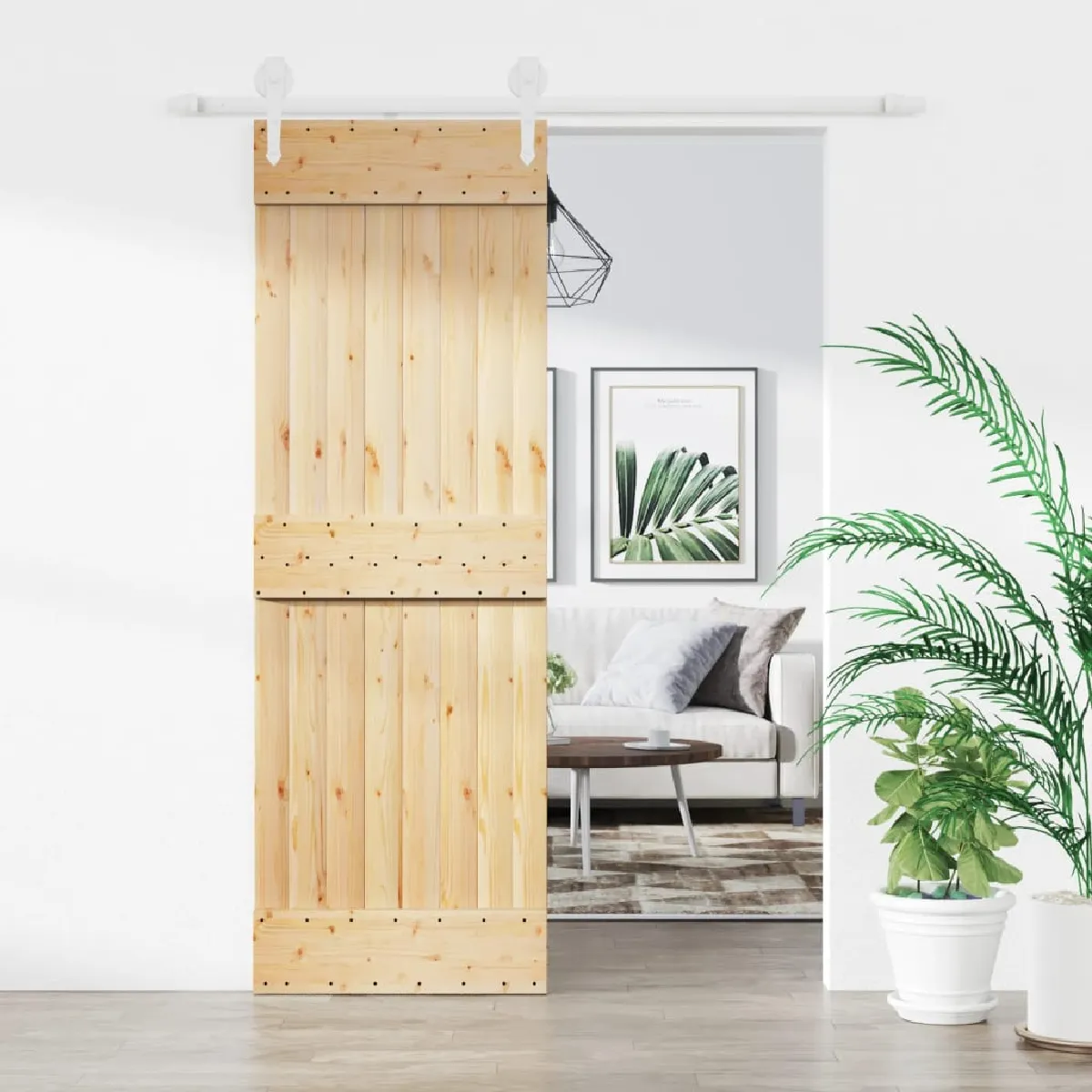 vidaXL Porte coulissante pin massif 70x210 cm avec kit