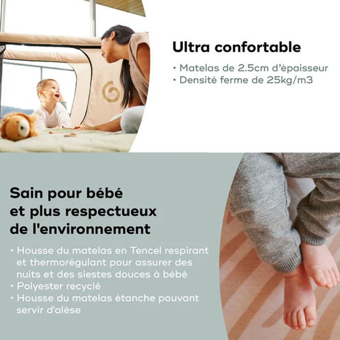 Lit parapluie Moov & Sleep - Sable/noir - BABYMOOV