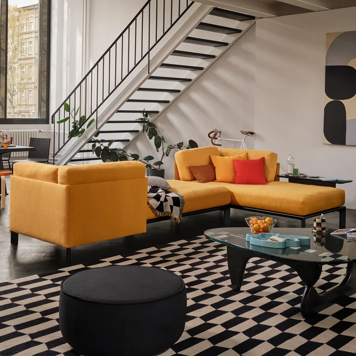 Vitra - Anagram flexibles Modul-Sofa, 190 x 95 cm, inkl. Kissen 65 x 55 cm, kreide / kiesel melange (Dumet 06)
