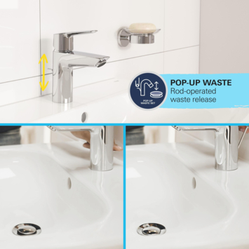 Grohe Wastafelmengkraan Start Loop L-size Push Open Chroom