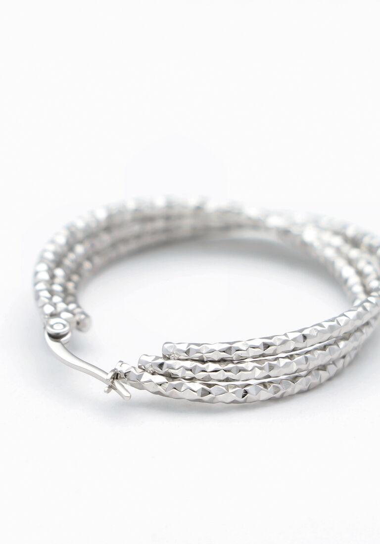 NOTRE-V zilveren notre-v oorbellen earring double ring