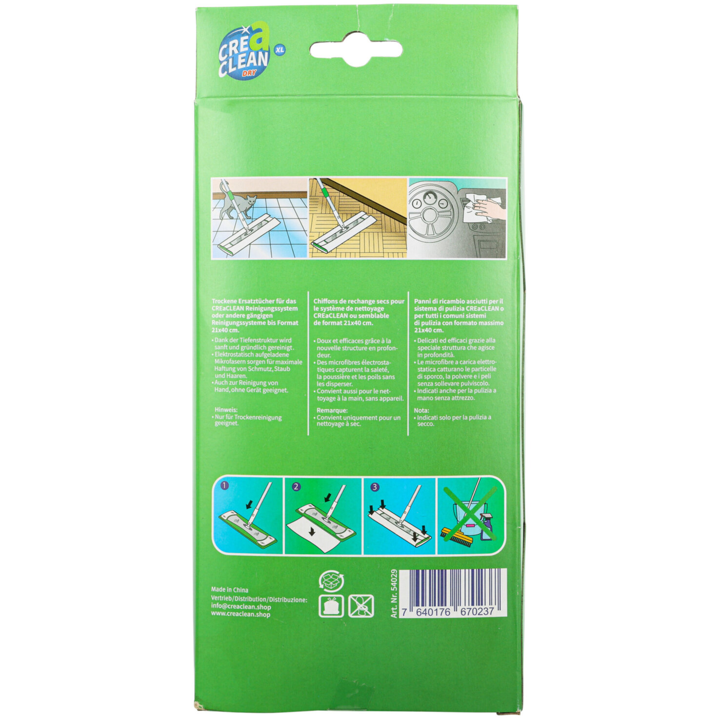 Creaclean Trockene Ersatztücher XL 20 Stück