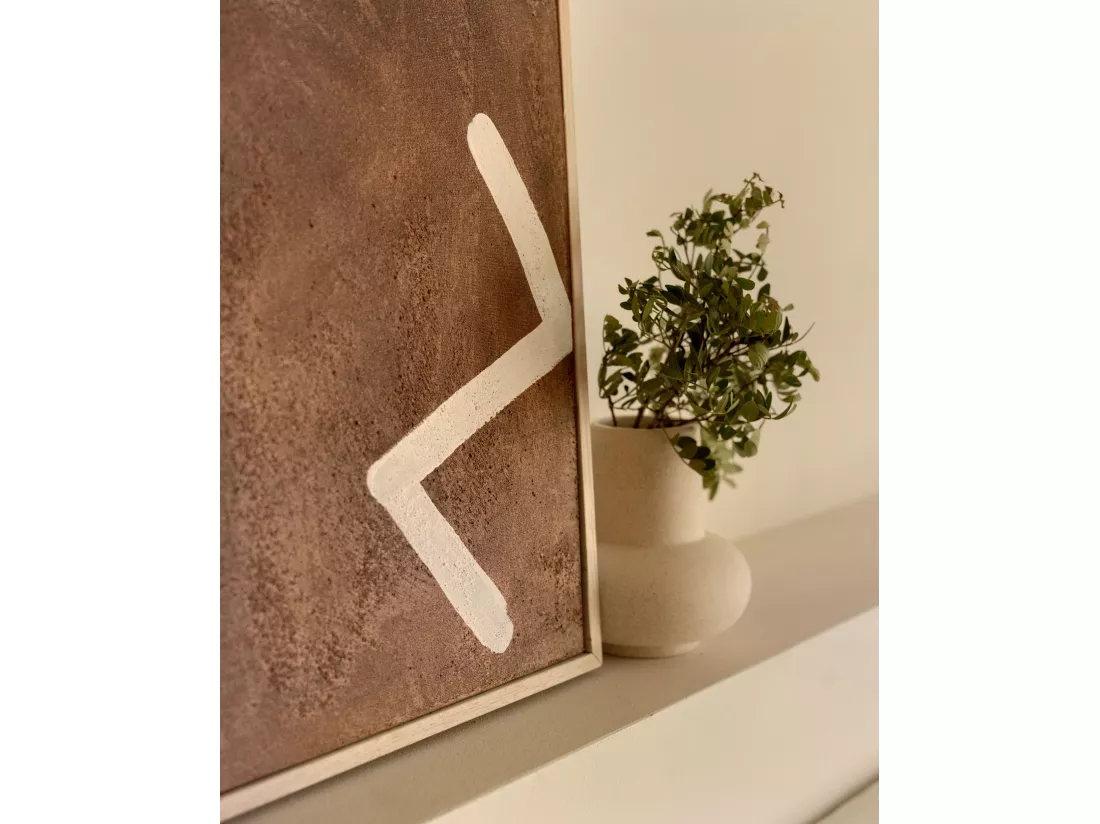 Peinture à l'huile décorative faite à la main cadre marron 60x80cm - VIRGINIA - DECOWOOD