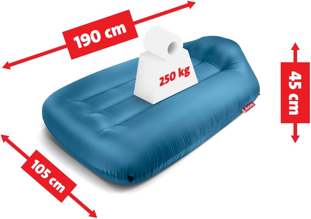 Fatboy® Lamzac L Inflatable Sofa/Bean Bag/Sofa, Sky Blue Hammock Filled with Air, for Outdoor Beach, Garden or Pool, 195 x 112 x 50 cm