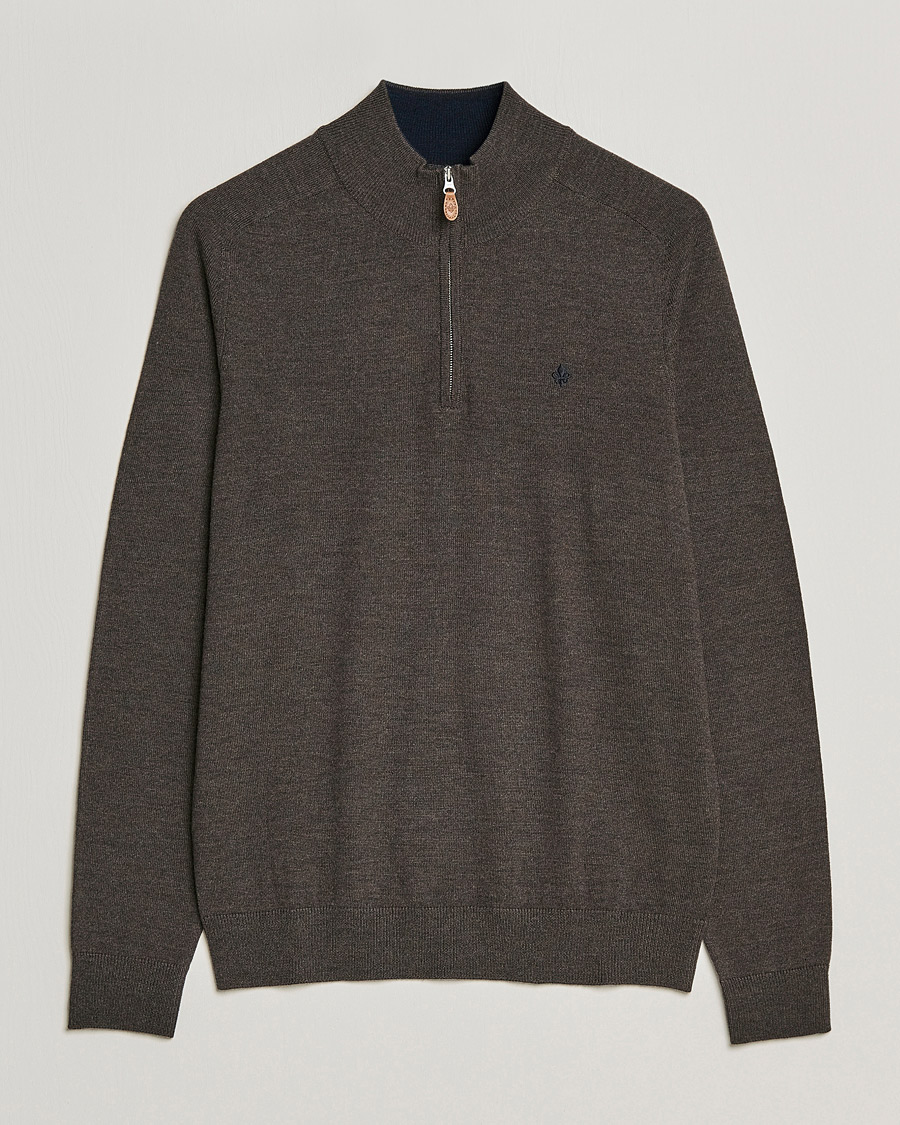 Morris John Merino Half Zip Dark Brown