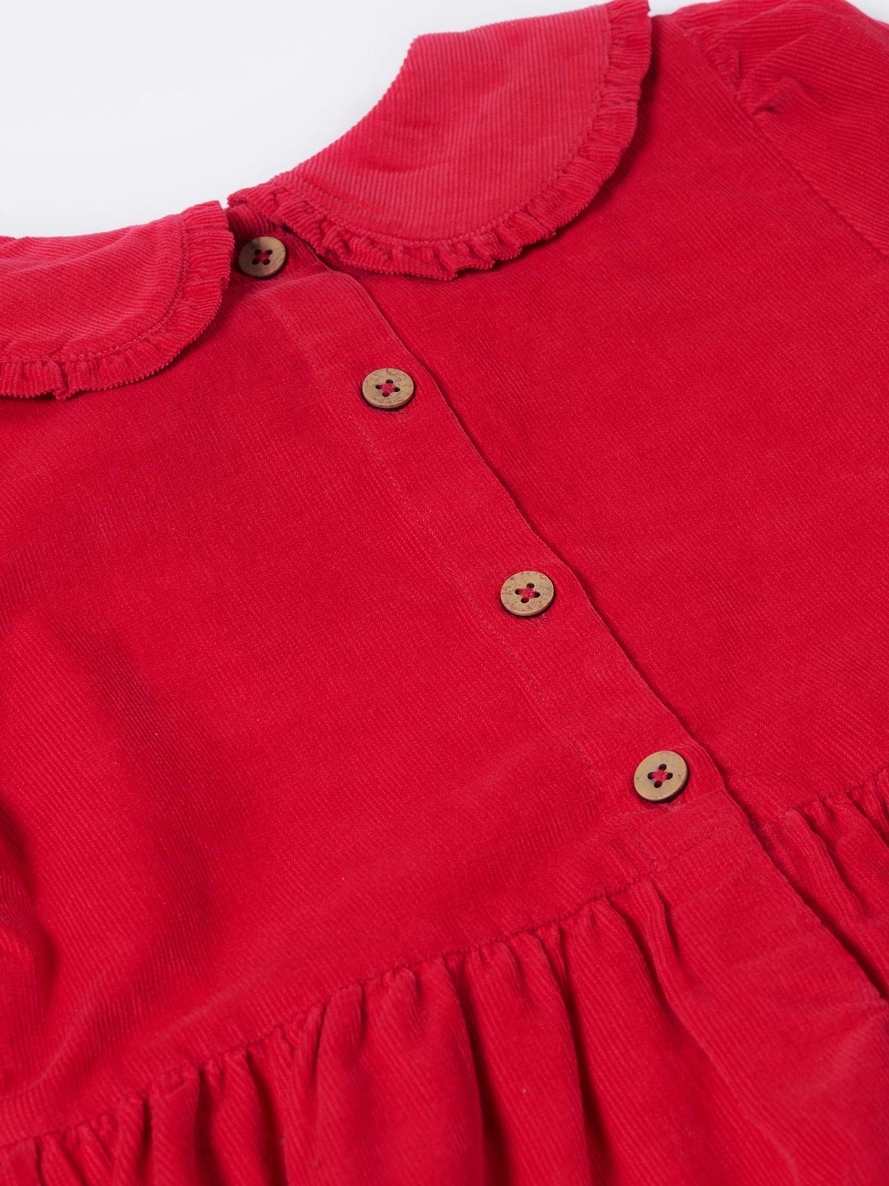 Frugi Red Peony Christmas Cord Dress