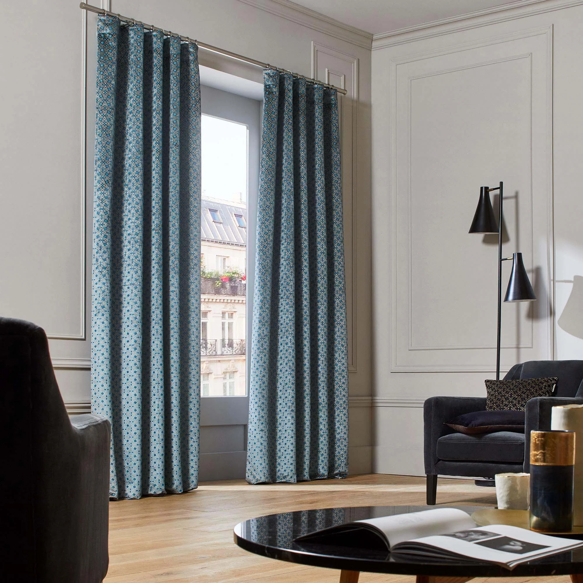 OSCAR - Rideau à galon fronceur | Bleu