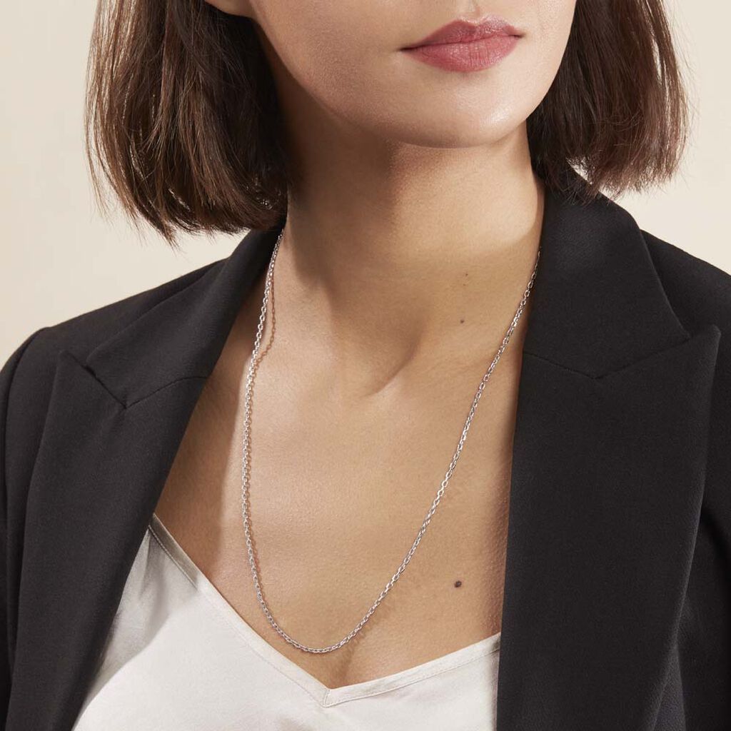Chaîne Claudine Maille Forçat Argent Blanc