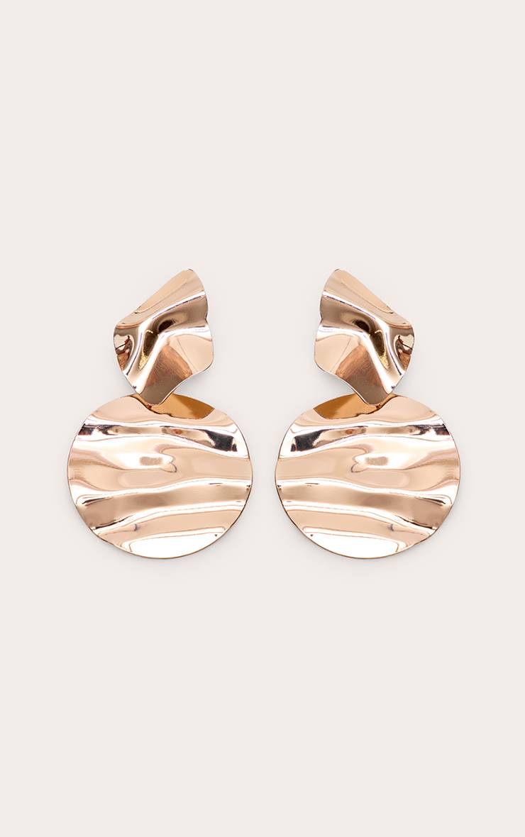Doré Boucles D'oreilles Statement À Disques Abstraits