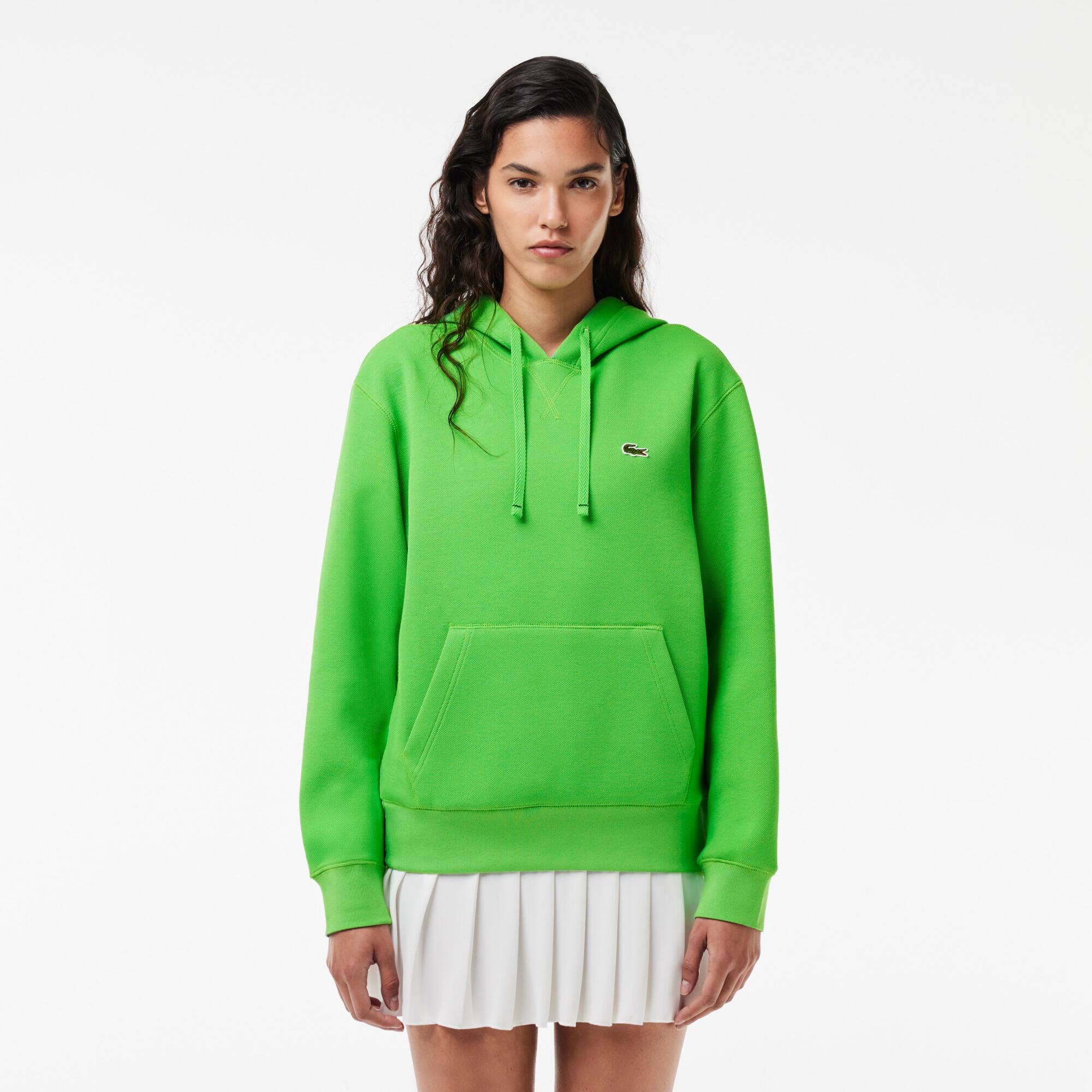 Sweatshirt à capuche relaxed fit piqué double-face Sweatshirts - Vert - Lacoste - Femme