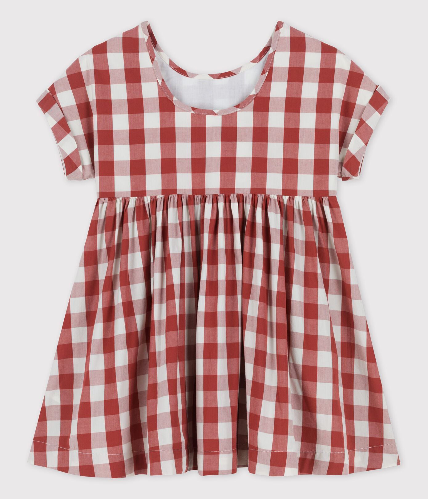 Robe manches courtes en popeline enfant fille