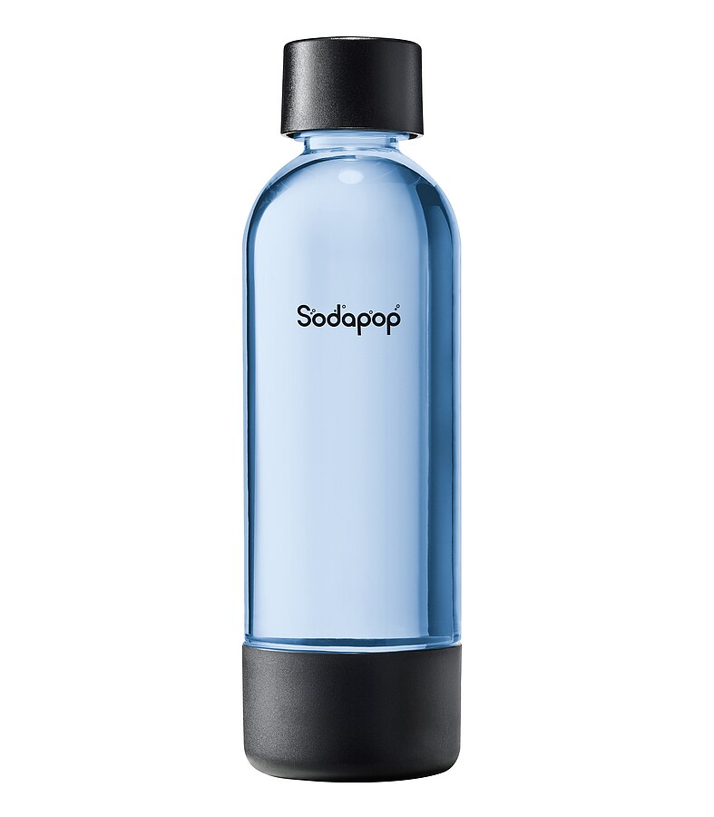 SODAPOP Wassersprudler Joy ECO matt schwarz, 1x 850ml PET Flasche + 1x CO² Zylinder