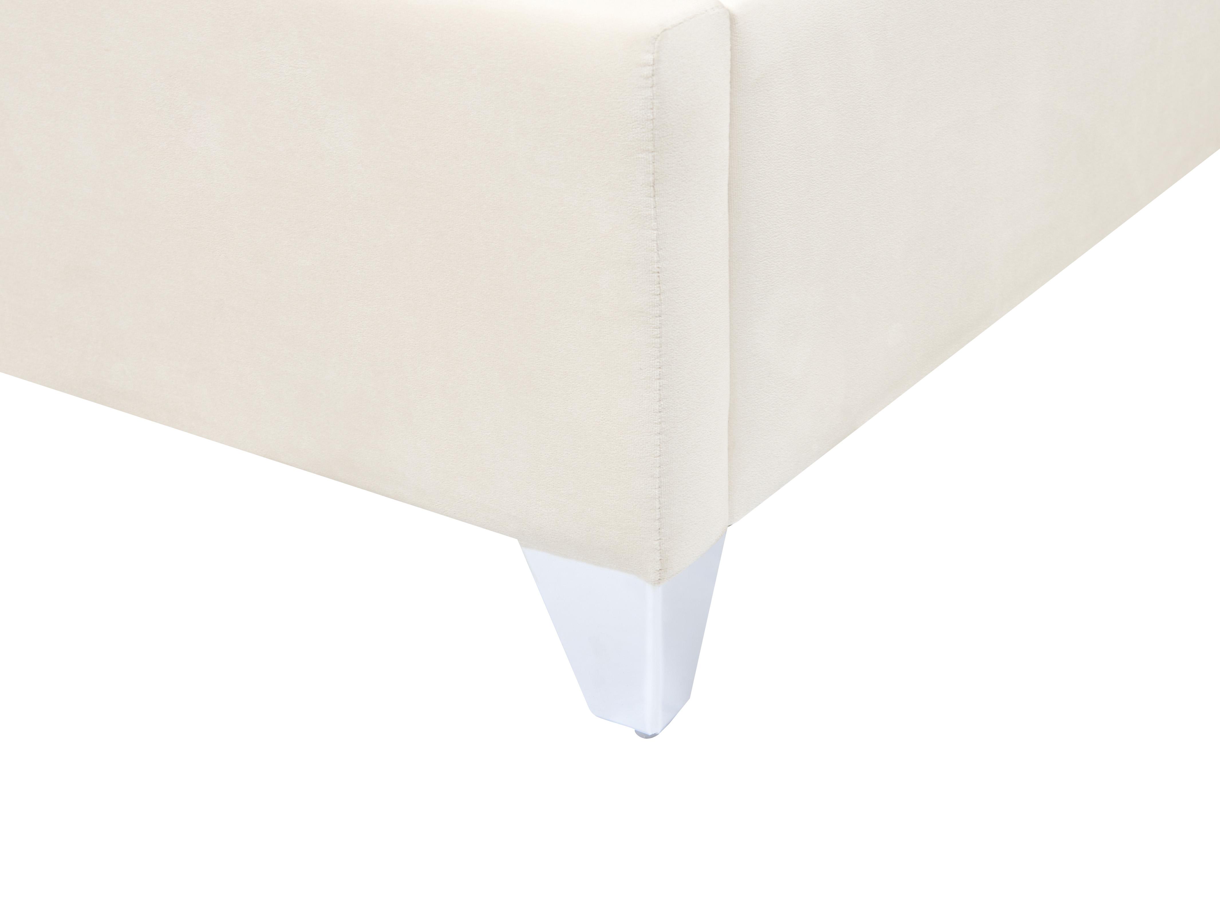 Bed Fluweel LUBBON 180 x 200 cm Gebroken wit