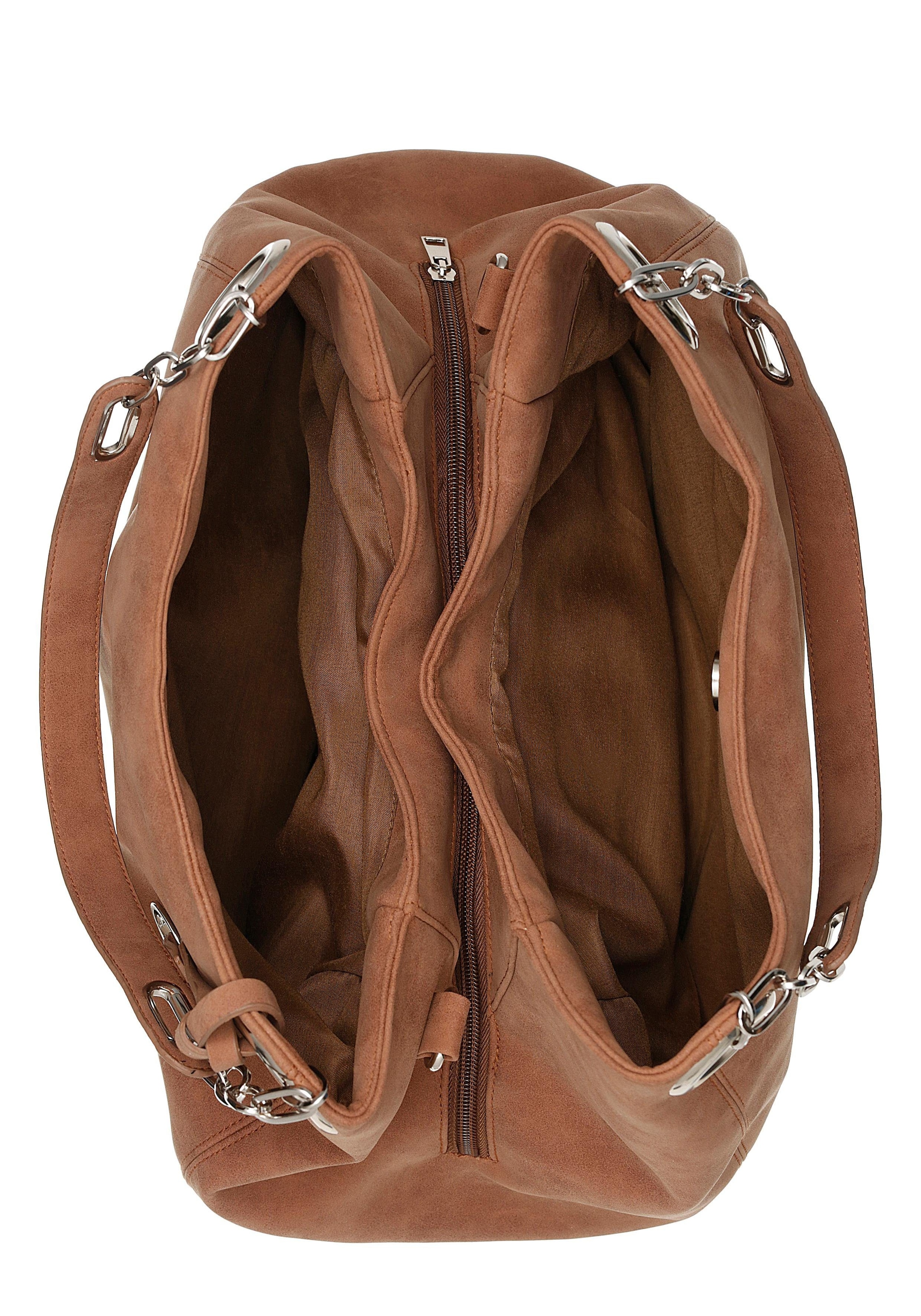 Bruno Banani Henkeltasche mit Schmuckanhänger und silberfarbenen Details