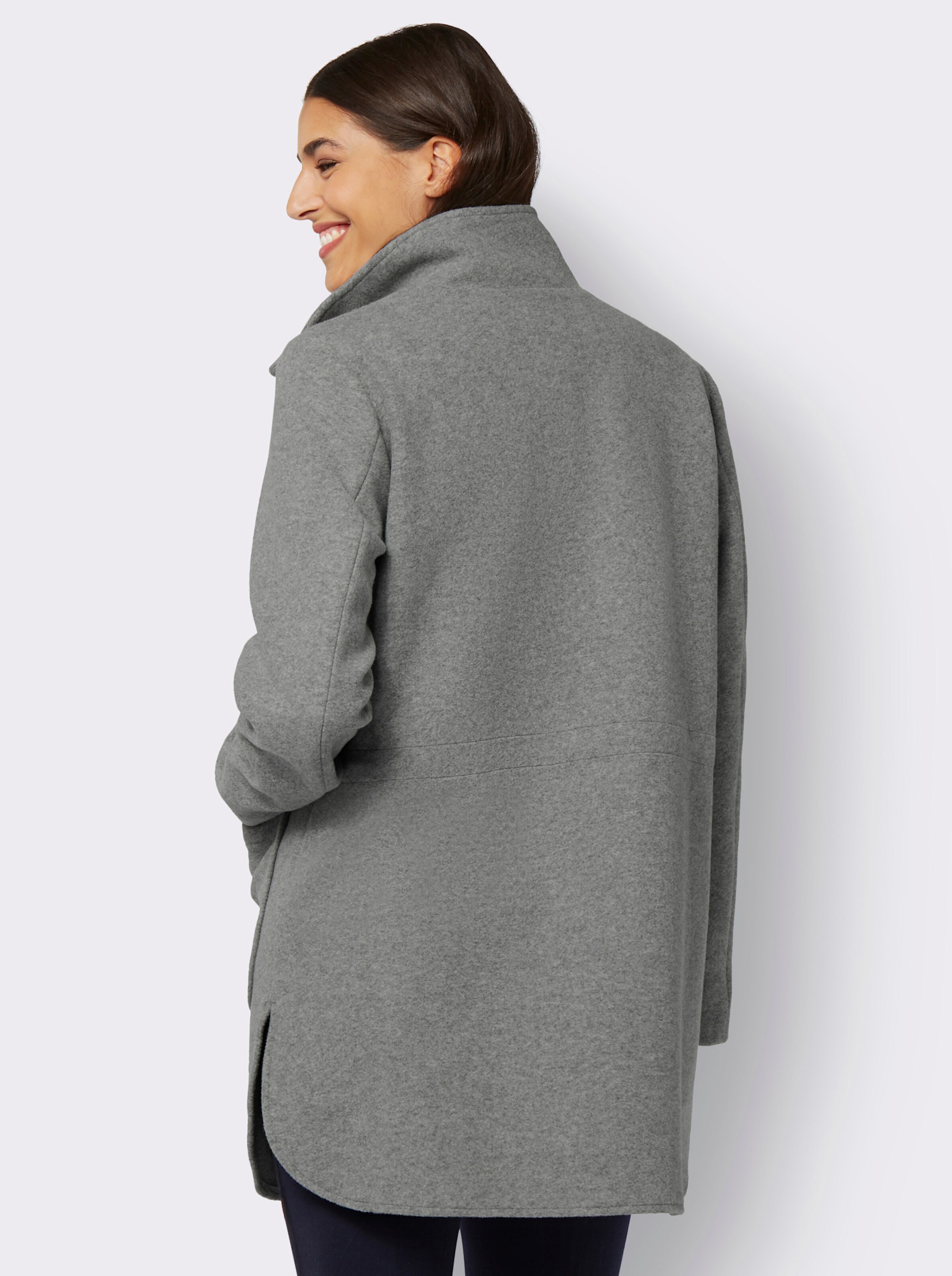 Longjacke in Woll-Optik