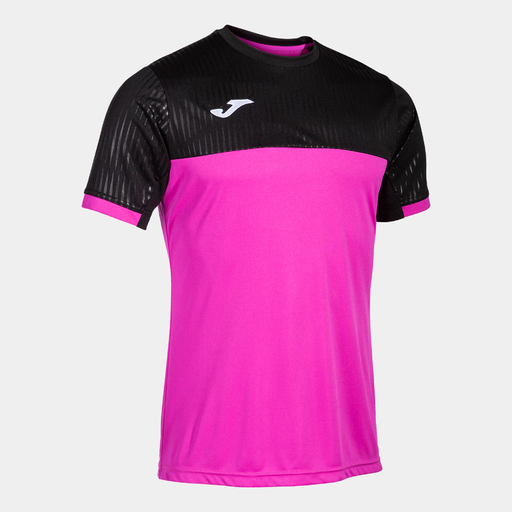 Camiseta Manga Corta Joma Montreal Rosa Flúor Negro