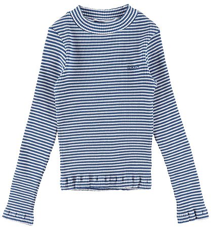 GANT Bluse - D2 Striped Rib Polo - Blau/Weiß