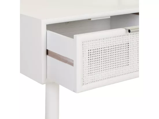 Console en bois et treillis blanc 80x42x79h