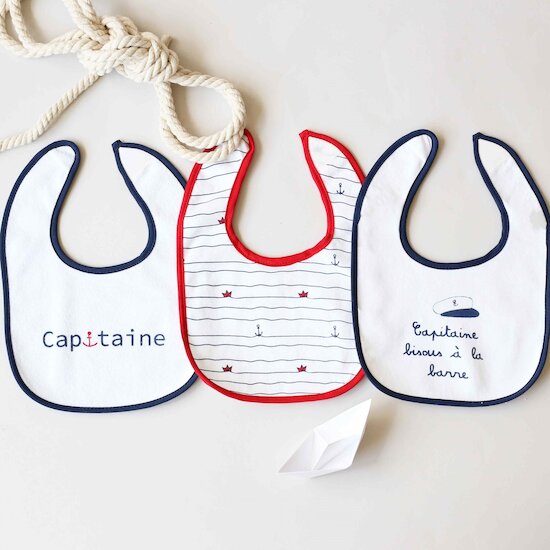 Lot de 7 Bavoirs   Capitaine Bisous        de               Trois Kilos Sept